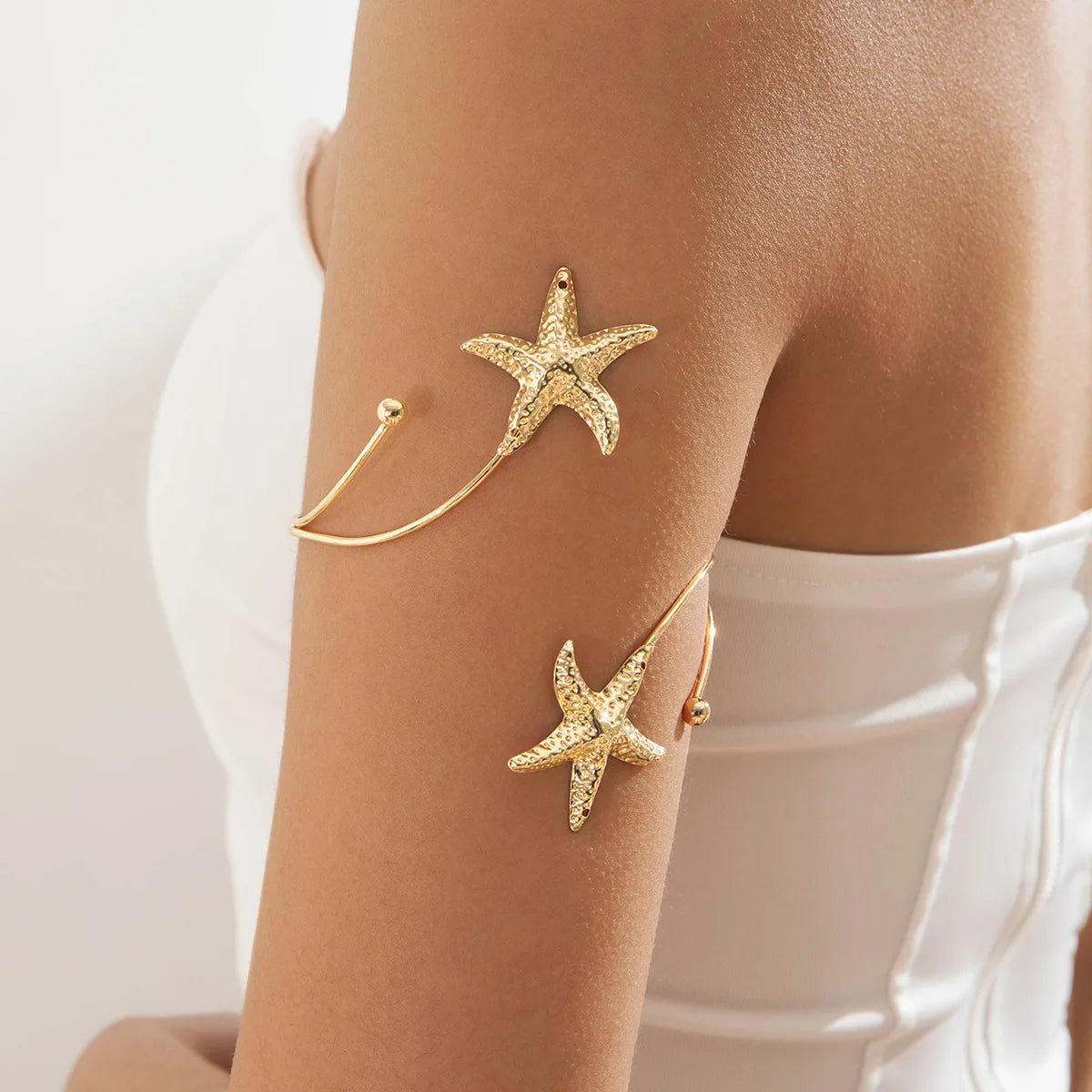 Boho-armband voor dames - gouden zeester bicepsketting