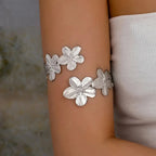 Armarmband voor dames - bloemenblaadjes bicepsketting zilver