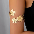 Armarmband voor dames - bloemenblaadjes bicepsketting goud