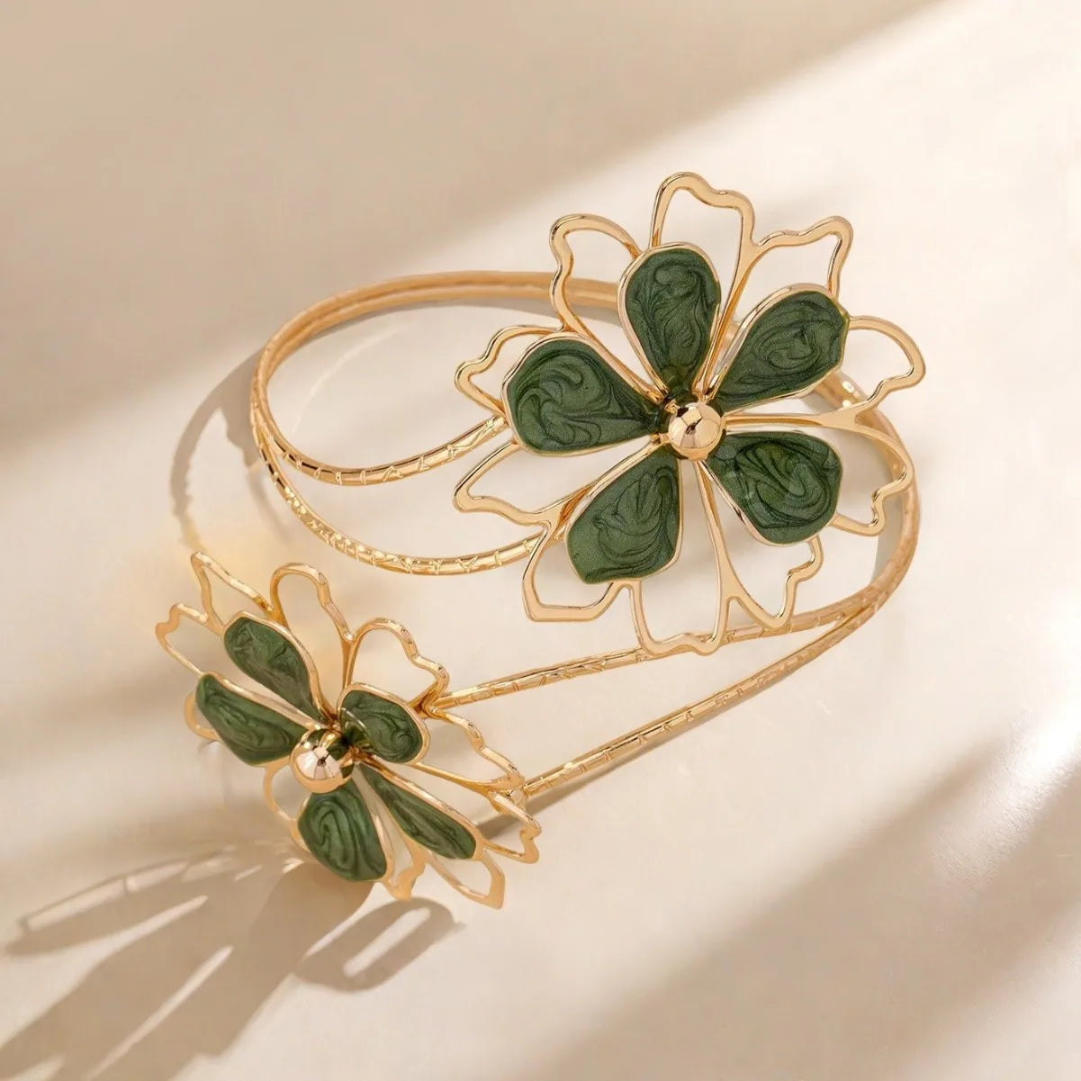 Armband voor vrouwen bloem - bicepsketting groen