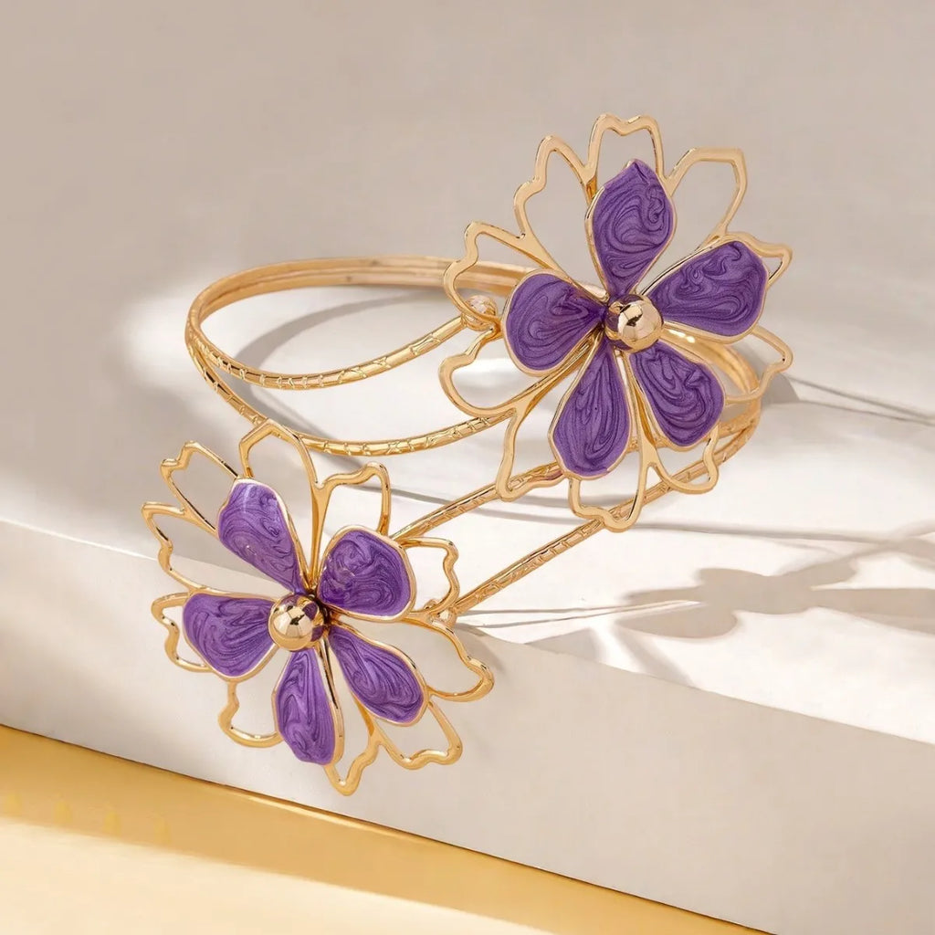 Armband voor vrouwen bloem - bicepsketting paars