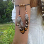 Armband voor bovenarm voor dames veer - bicepsketting
