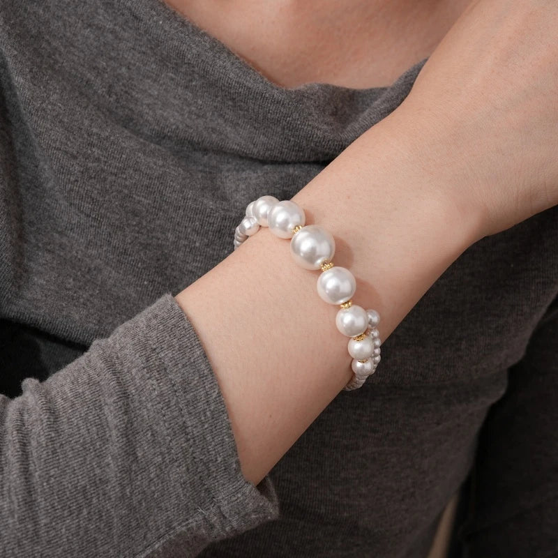 Bracelet de Charme en Perles Blanches