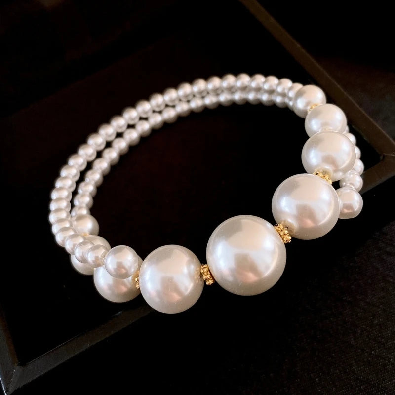 Bracelet de Charme en Perles Blanches