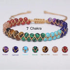 Enkelarmband van natuurlijke steen met 7 chakra's