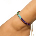 Enkelarmband van natuurlijke steen met 7 chakra's