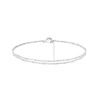 Bracelet de Cheville Fin Double Rang argent