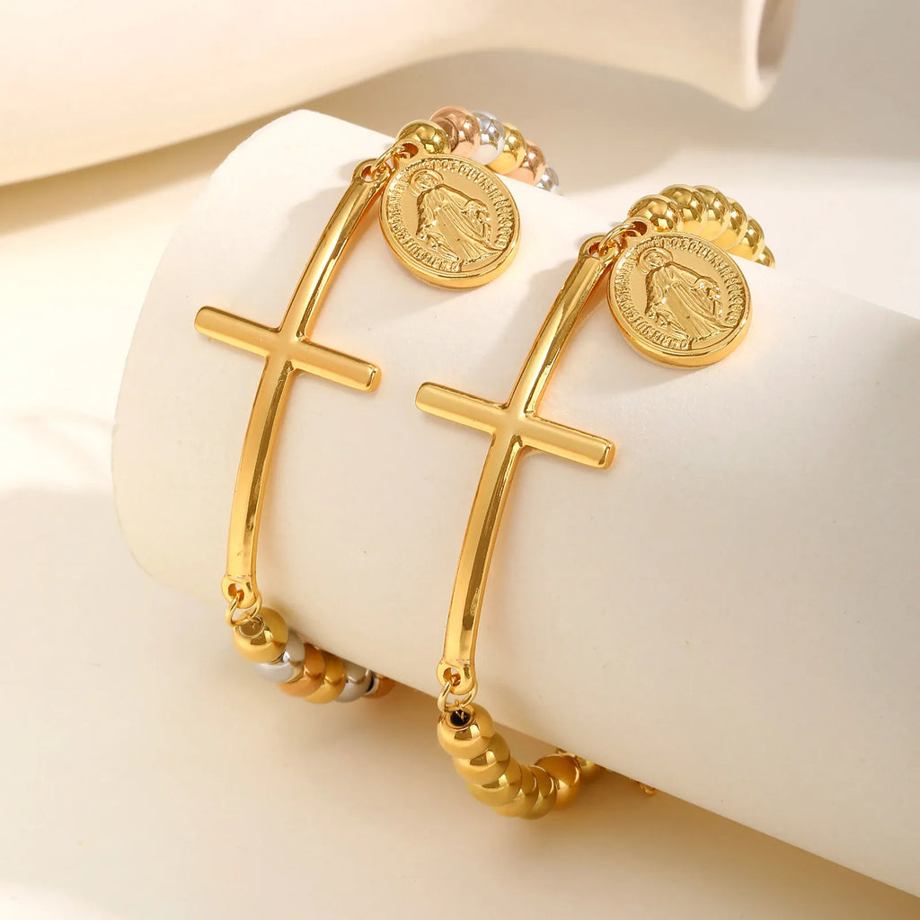 Geloofsarmband met kruis en medaille van de Maagd Maria