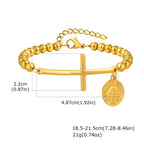 Geloofsarmband met kruis en gouden medaille van de Maagd Maria