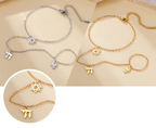 Hand- en vingerarmband met Joodse beschermingshangers Chai, <span data-glossary-id="etoile-de-david">Davidsster</span> en Fatma-hand <span data-glossary-id="etoile">ster</span> goud en zilver