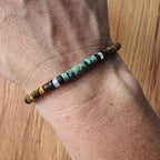 Beschermingsarmband van natuurlijke stenen Tijgeroog en Amazoniet 