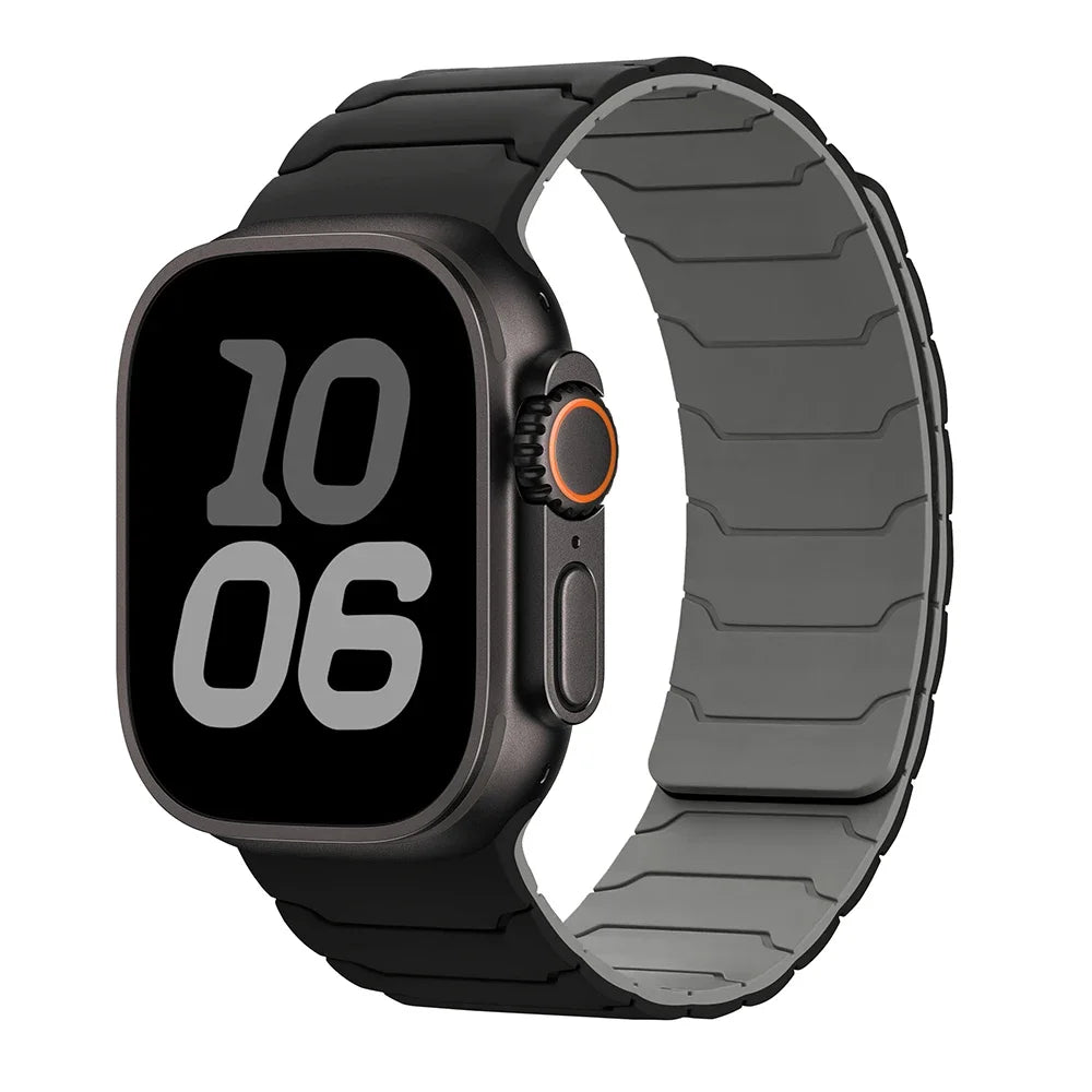 Magnetische vervangende band voor Apple Watch zwart grijs