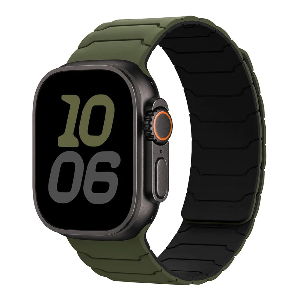 Magnetische vervangende band voor Apple Watch groen zwart