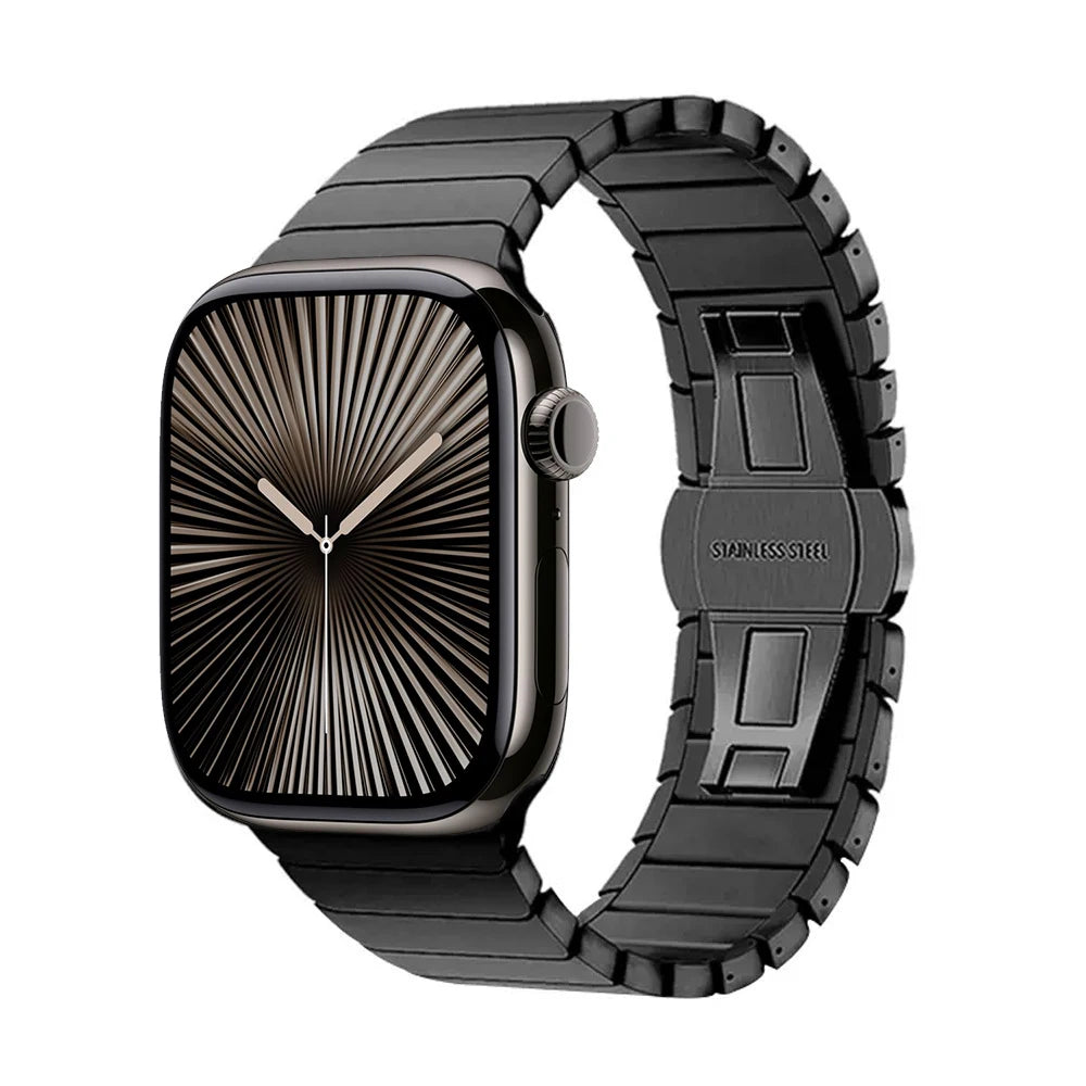 Vervangende roestvrijstalen band voor Apple Watch zwart