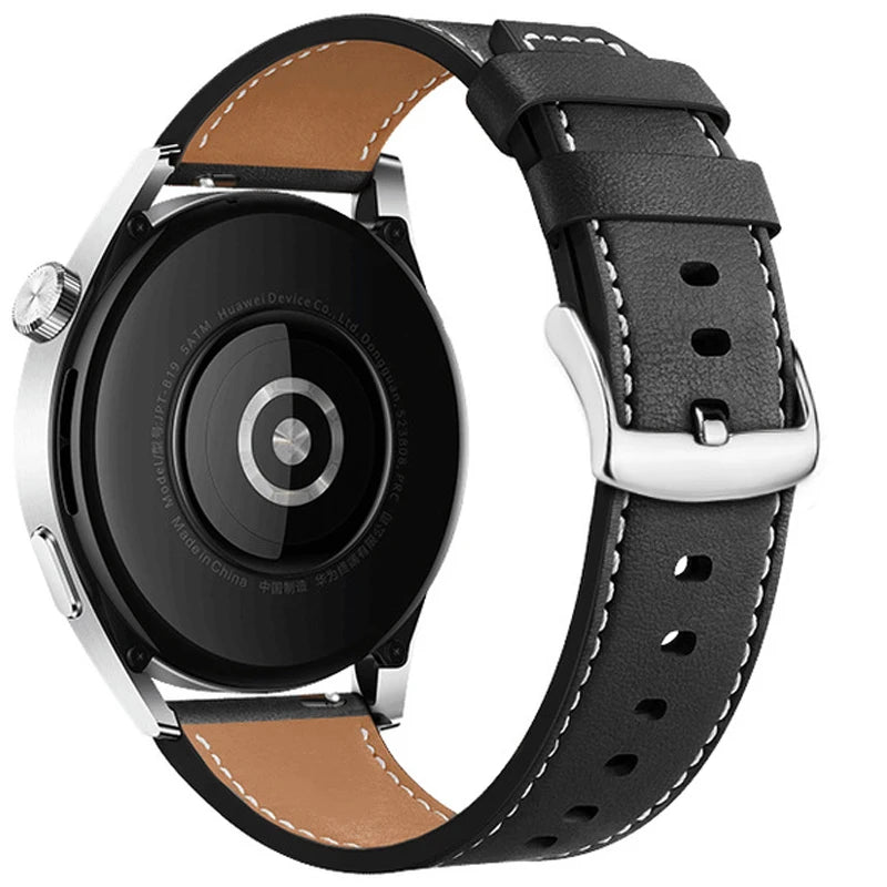 Zwarte vervangende leren band voor Google Pixel Watch 1, 2, 3, 4, 41mm, 45mm