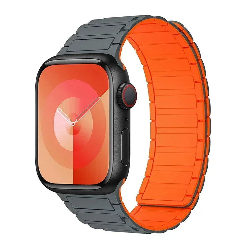 Magnetische vervangingsband voor Apple Watch grijs oranje