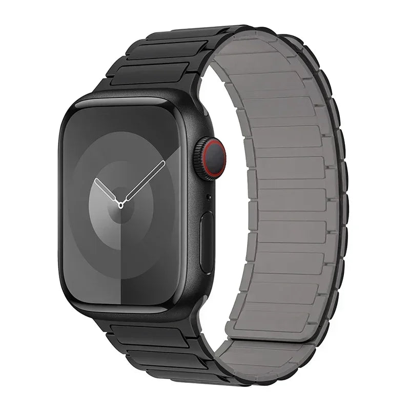 Magnetische vervangingsband voor Apple Watch zwart en grijs