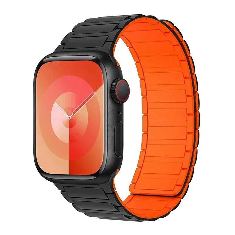 Magnetische vervangingsband voor Apple Watch zwart oranje