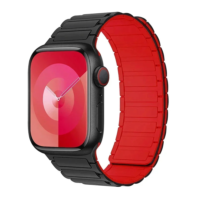 Magnetische vervangingsband voor Apple Watch zwart rood