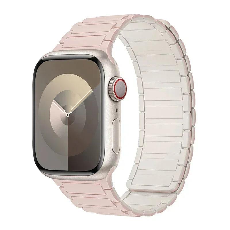 Magnetische vervangingsband voor Apple Watch roze en wit