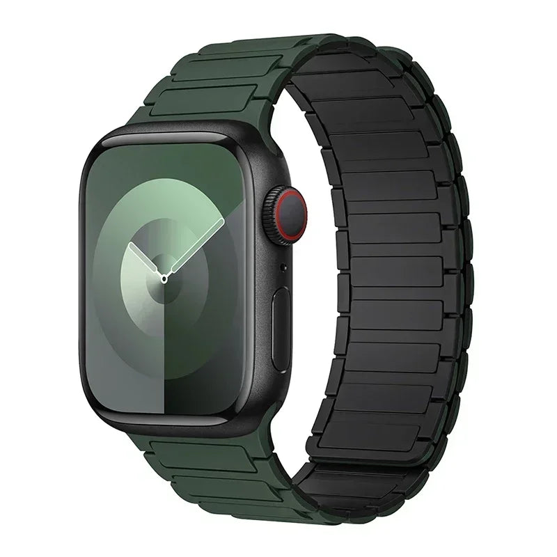 Magnetische vervangingsband voor Apple Watch groen zwart
