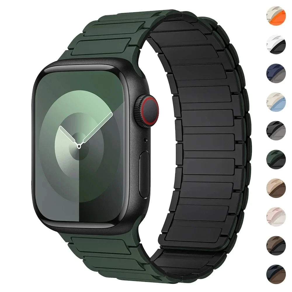Magnetische vervangingsband voor Apple Watch groen zwart
