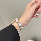 Vervangende band voor Apple Watch - klaverdessin zilver