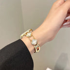 Vervangende band voor Apple Watch - klaverdessin goud