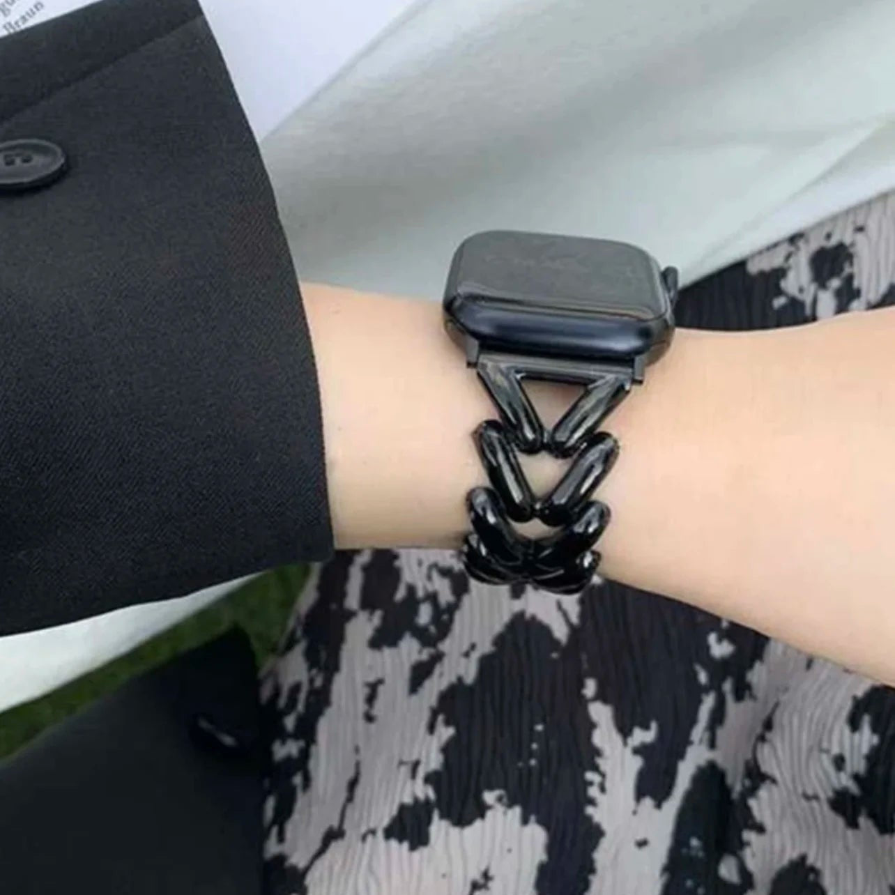 Vervangende armband voor Apple Watch in zwart staal