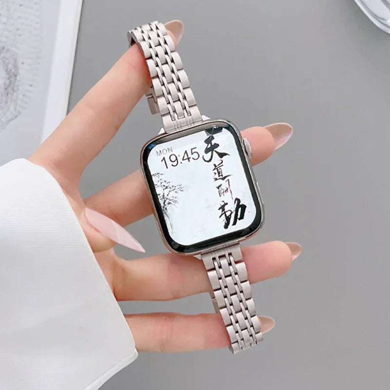 Vervangende band voor Apple Watch van zilverkleurig roestvrij staal
