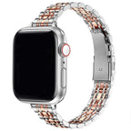 Vervangende band voor Apple Watch van zilverkleurig en roségoudkleurig roestvrij staal