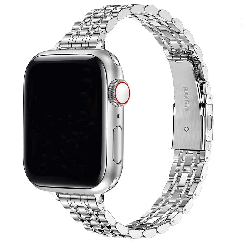 Vervangende band voor Apple Watch van zilverkleurig roestvrij staal