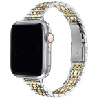 Vervangende band voor Apple Watch van zilverkleurig en goudkleurig roestvrij staal