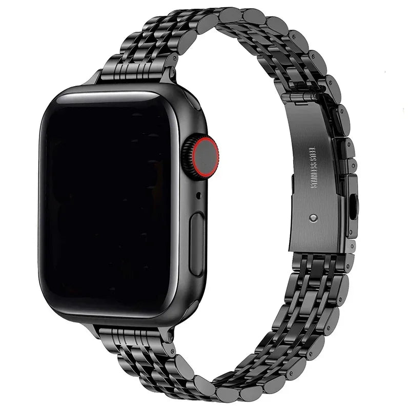 Vervangende band voor Apple Watch van zwart roestvrij staal