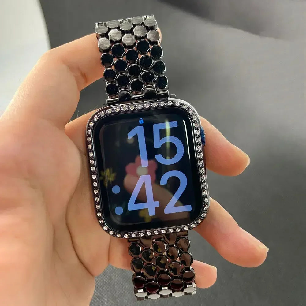Vervangende band voor Apple Watch van roestvrij staal - voor dames zwart