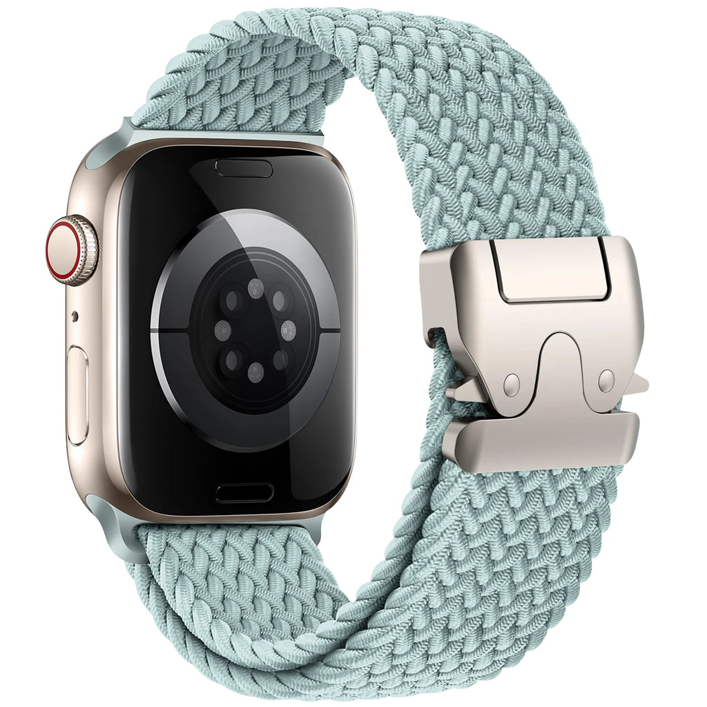 Vervangende band voor Apple Watch van cyaan parachutetouw