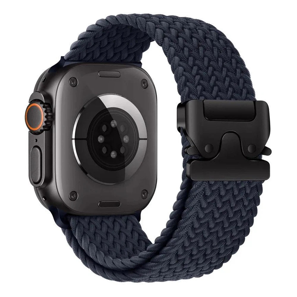 Vervangende band voor Apple Watch van nachtblauw parachutetouw