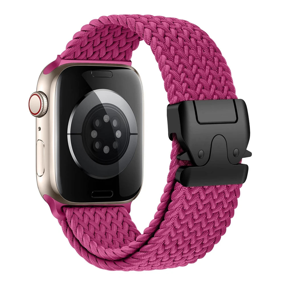 Vervangende band voor Apple Watch van fuchsia parachutetouw