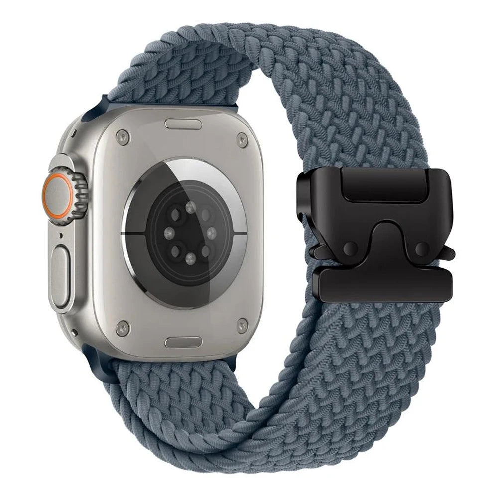 Vervangende band voor Apple Watch van blauwgrijs parachutetouw