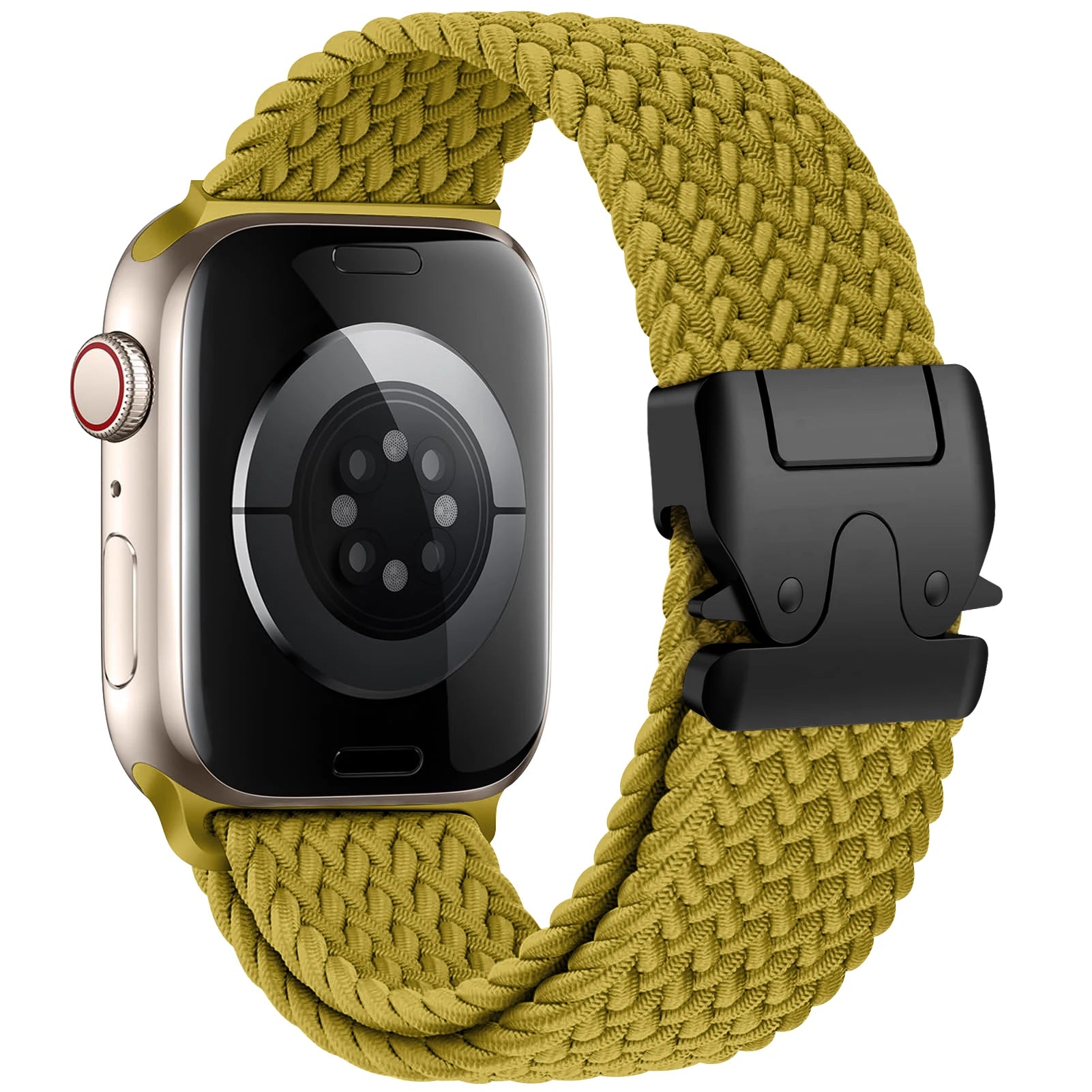 Vervangende band voor Apple Watch van geel parachutetouw