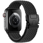 Vervangende band voor Apple Watch van zwart parachutetouw