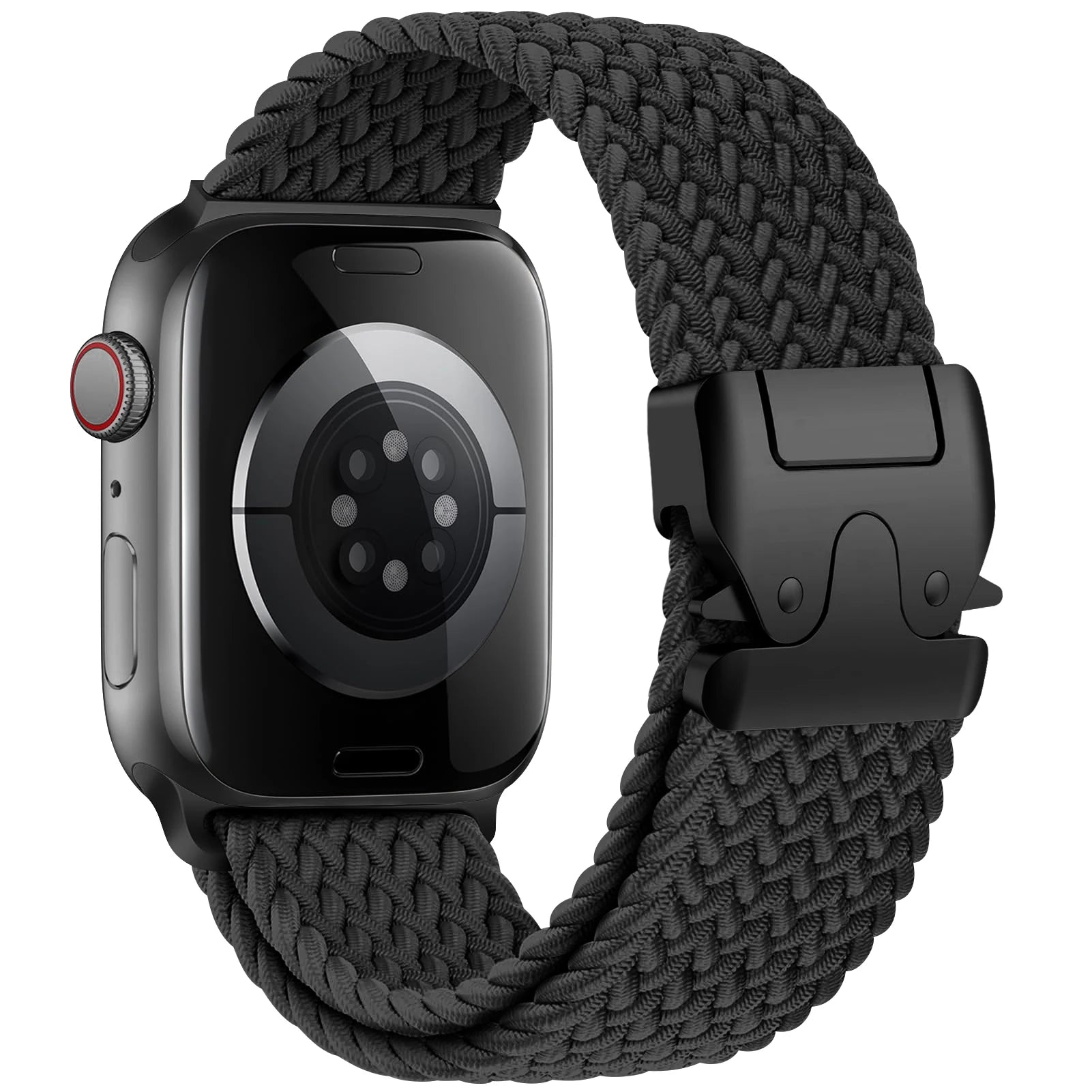 Vervangende band voor Apple Watch van zwart parachutetouw