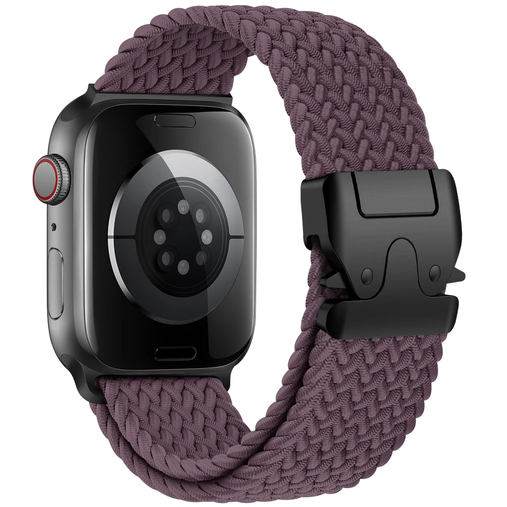 Vervangende band voor Apple Watch van paars parachutetouw