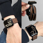 Vervangende band voor Apple Watch in bruin leer