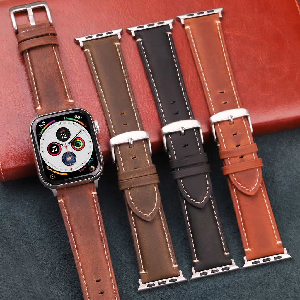 Vervangende band voor Apple Watch in klassiek leer 