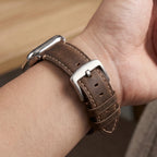 Vervangende band voor Apple Watch in klassiek bruin leer