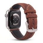 Vervangende band voor Apple Watch in klassiek lichtbruin leer