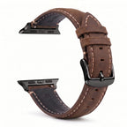 Vervangende band voor Apple Watch in klassiek bruin-zwart leer