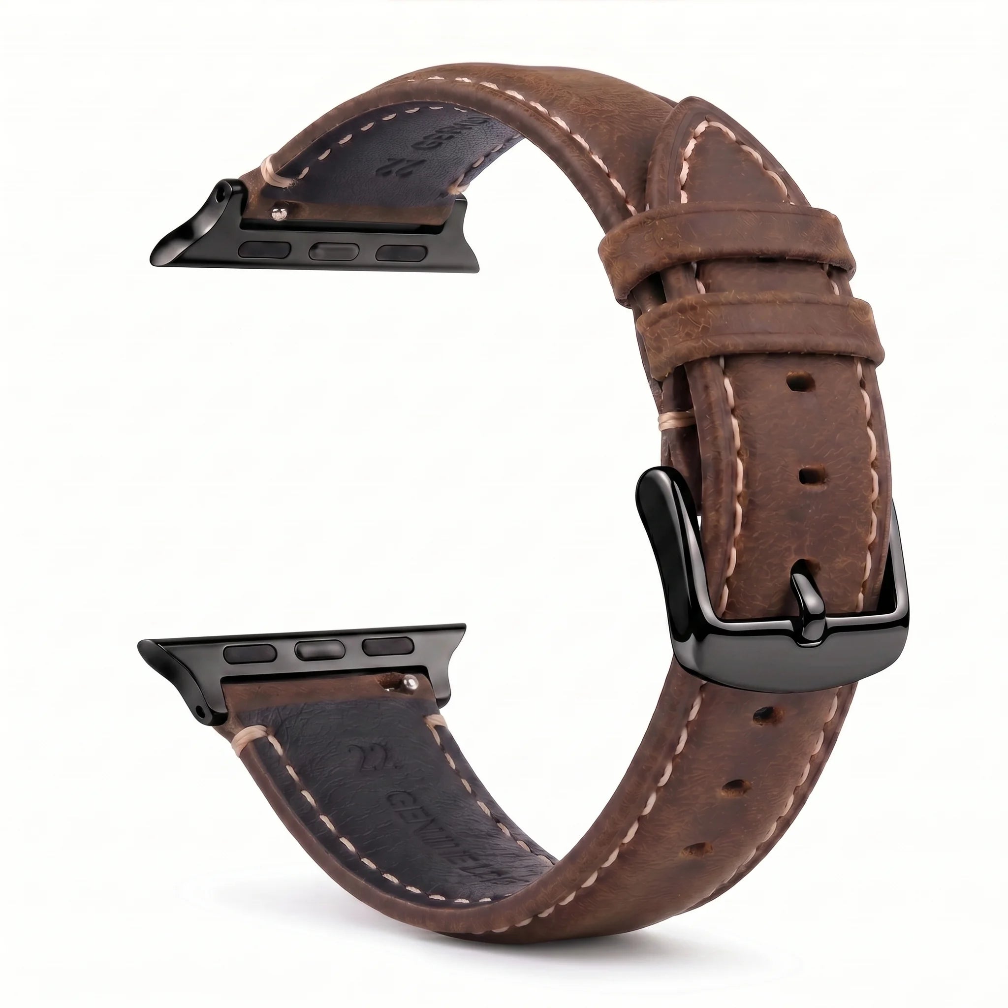 Vervangende band voor Apple Watch in klassiek bruin-zwart leer