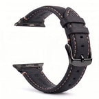 Vervangende band voor Apple Watch in klassiek zwart leer